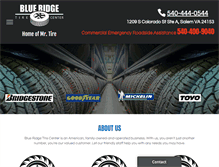 Tablet Screenshot of blueridgetirecenter.com